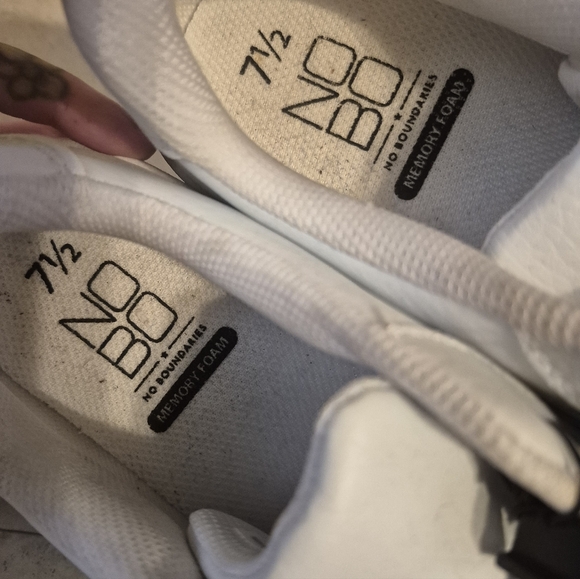 Woman's White Memory Foam Sneakers - Picture 5 of 6